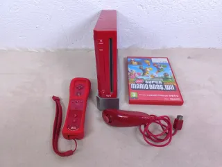 Consola Wii Roja + Mando + Juego