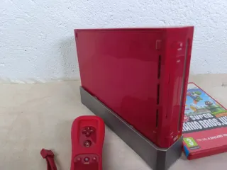 Consola Wii Roja + Mando + Juego