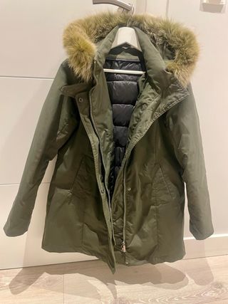 Plumífero Guxy verde relleno de pluma.