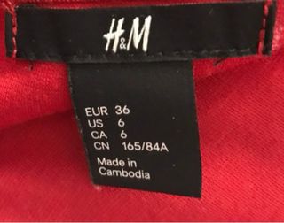 Vestido palabra de honor H&M rojo