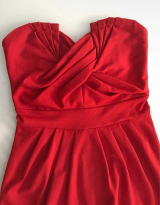 Vestido palabra de honor H&M rojo