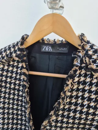 Chaqueta Zara Desflecada Cuadros Vichy