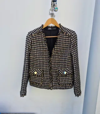 Chaqueta Zara Desflecada Cuadros Vichy
