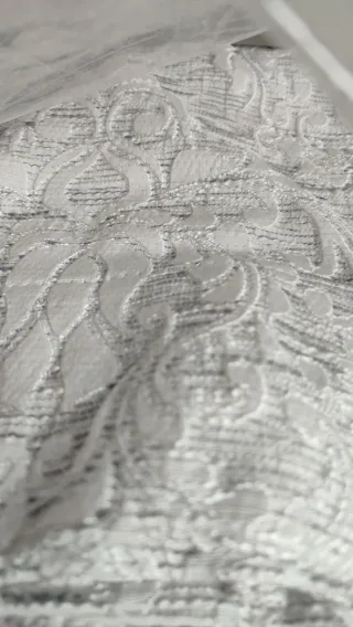 2 Cortinas Jacquard grises y blancas nuevas