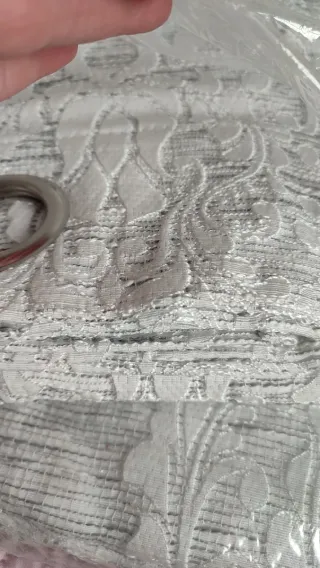 2 Cortinas Jacquard grises y blancas nuevas