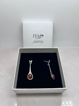 Pendientes piedra Ámbar y Plata de 1ª Ley ITAL