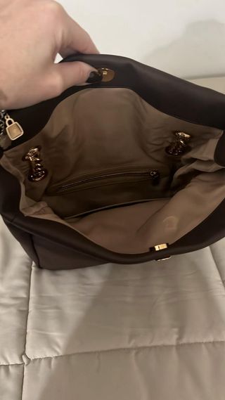 Borsa tracolla acciaio dorato marrone