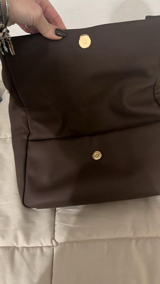 Borsa tracolla acciaio dorato marrone