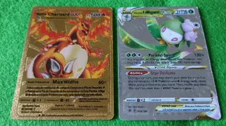 Carta Pokémon Metal Oro Dorado Charizard DX + Hisu