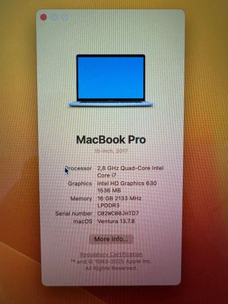 MacBook Pro 15 2.8GHz Quad-Core Intel i7