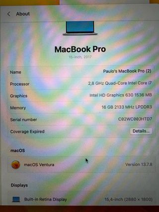 MacBook Pro 15 2.8GHz Quad-Core Intel i7