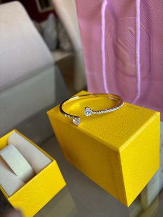 Pulsera Swarovski Corazones Dorada