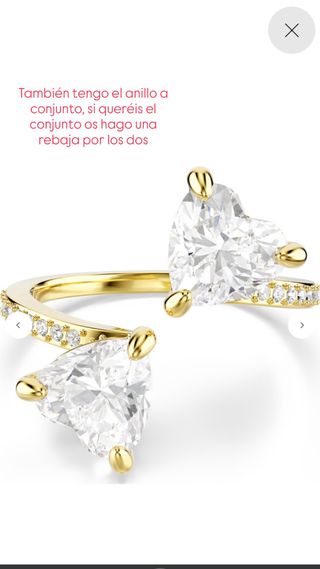 Pulsera Swarovski Corazones Dorada