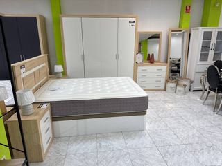 Dormitorio completo madera marrón y blanco