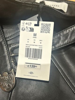 Falda Mini Piel Scalpers Talla M sin estrenar