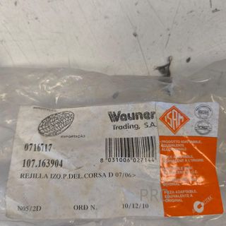 REJILLA IZQUIERDA PARAGOLPES DELANTERO OPEL CORSA NUEVO 107163904