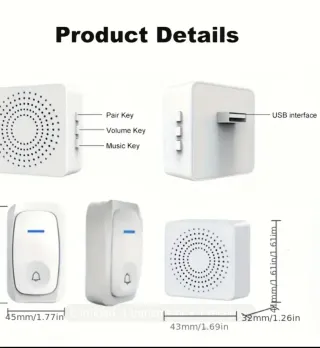 Timbre Inalámbrico Ding Dong Blanco