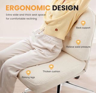 Silla de escritorio con ruedas vintage beige