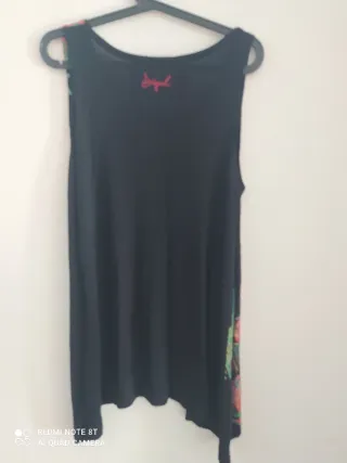 Vestido Desigual Negro con Flores