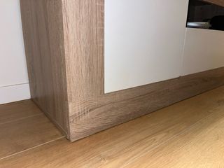 Mueble TV/Aparador Bajo Madera y Blanco