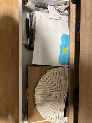 Mueble TV/Aparador Bajo Madera y Blanco