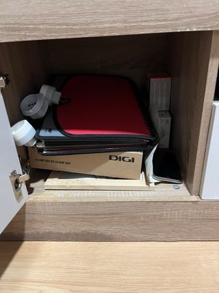 Mueble TV/Aparador Bajo Madera y Blanco