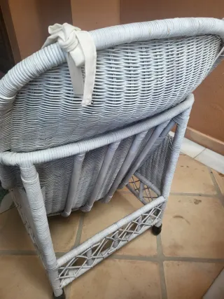 2 Sillones de Mimbre Blancos para Terraza