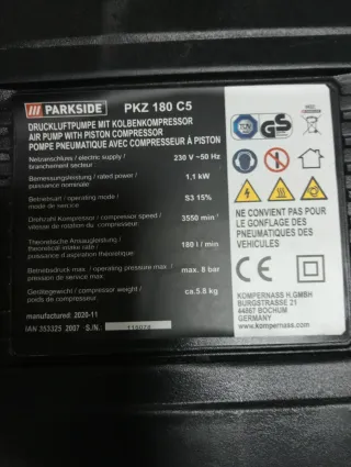 Compresor Parkside PZ 180 C5
