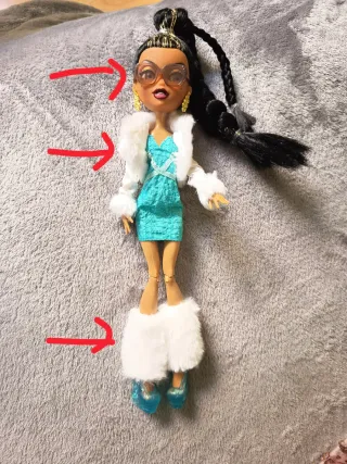 Lote Accesorios Bratz: Gafas, abrigo calentadores