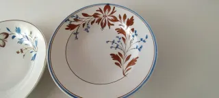 4 Platos Antiguos Loza Fina S.XIX