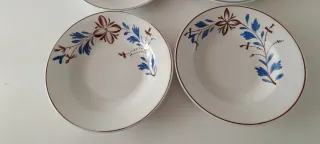 4 Platos Antiguos Loza Fina S.XIX