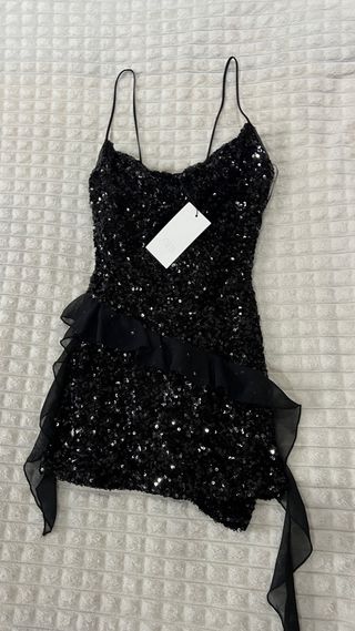 Vestido corto lentejuelas Zara