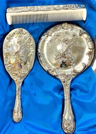 Set tocador antiguo plateado England