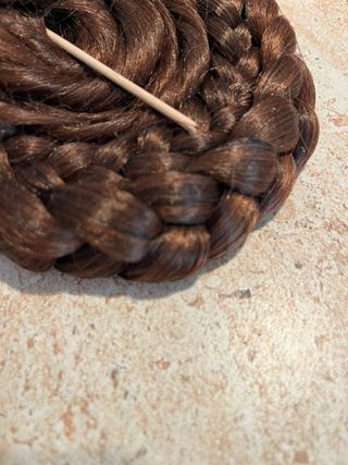 Moño fallera castaño cobrizo