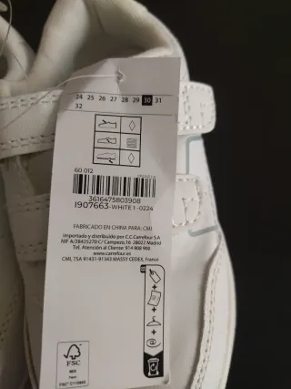 Zapatillas deportivas blancas velcro T30 Tex