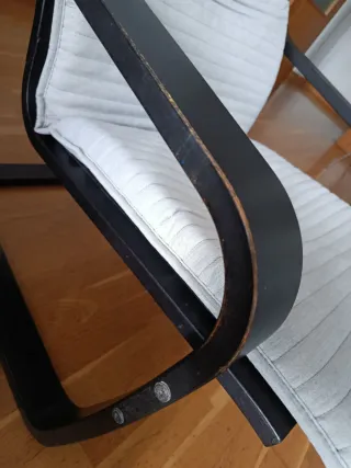 Sillón Ikea POÄNG negro y beige