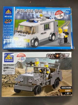 Pack 2 Juguetes KAZI Policía y Militar NUEVO