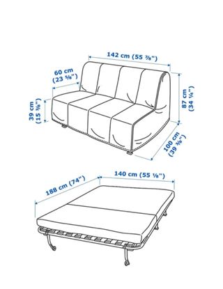 Sofá Cama Ikea 2 Plazas Negro