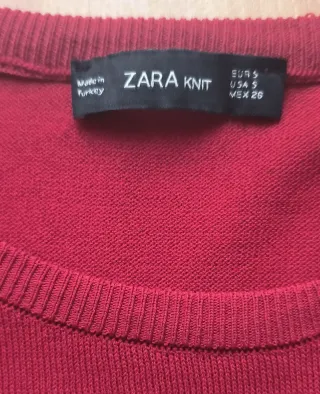 Jersey fino rojo oscuro Zara