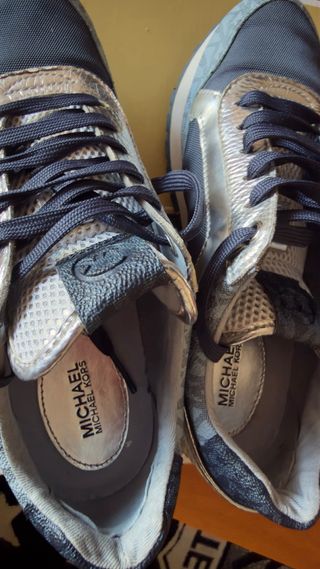 Zapatillas Michael Kors Azul Y Plateado