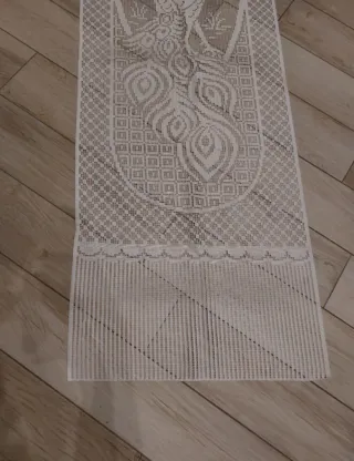 2 Tende Lunghe Ricamate Pavone 60x225 cm