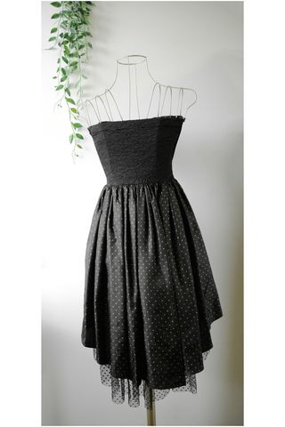 Abito corpetto con fiocco e pois Vintage Sculpted