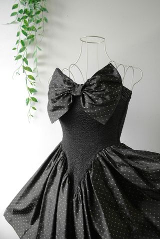 Abito corpetto con fiocco e pois Vintage Sculpted