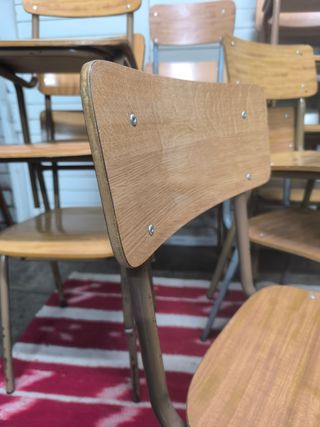 16 Sillas Vintage Madera y Metal