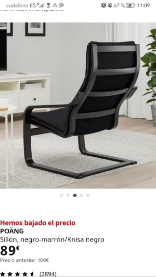 Sillón POÄNG IKEA negro-marrón