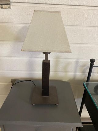 Set di 2 Lampade da Tavolo in Tessuto e Metallo