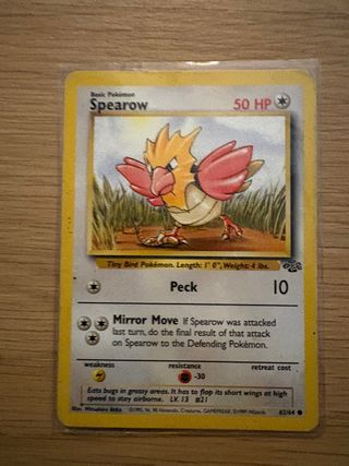 Carta Pokémon Spearrow 1999 Inglés