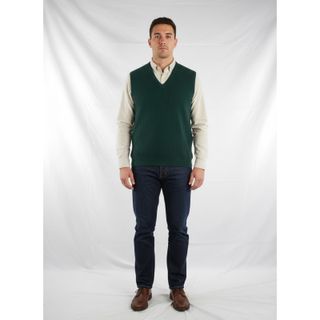 Settebello Gilet Uomo Verde M Maglione Vintage