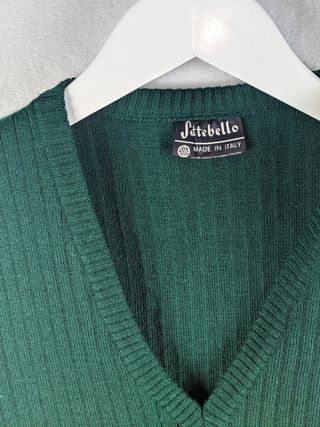 Settebello Gilet Uomo Verde M Maglione Vintage