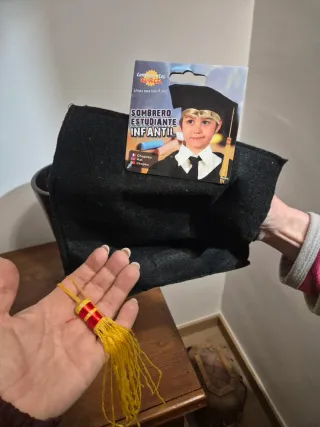 Birrete Estudiante Infantil Negro